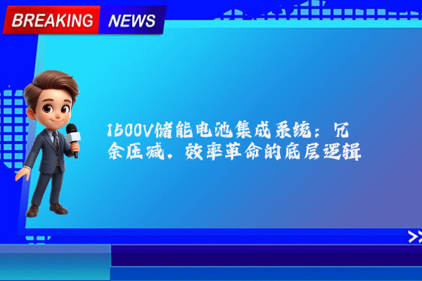 1500V储能电池集成系统:冗余压减,效率革命的底层逻辑
